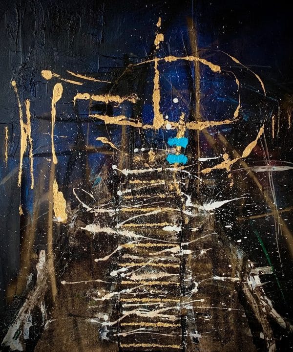 Uxmal-2020_Ian-Wilkinson_Mixed-Media-on-Canvas_120x120cm_£3500